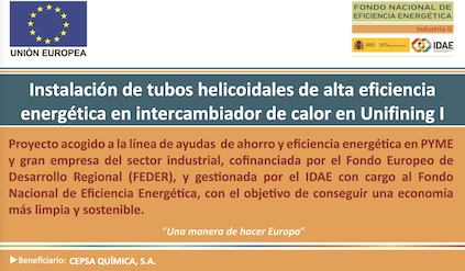 Instalation of high-energy-efficient helical tubes in Unifining I