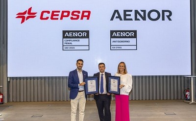 Javier Nájera, Head of Ethics and Compliance at Cepsa, Nicolás Henriquez, Director of Business Development at AENOR and Cristina Fabre, Director of Internal Audit, Compliance, and Risks at Cepsa